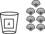 cup 4 with 7 shells