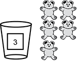 cup 3 with 5 bears