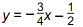 Y equals negative three fourths X minus one half