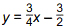 Y equals three fourths X minus three halves