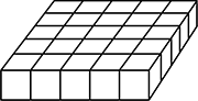 A three-dimensional representation is shown of a 5 by 5 array of cubes
