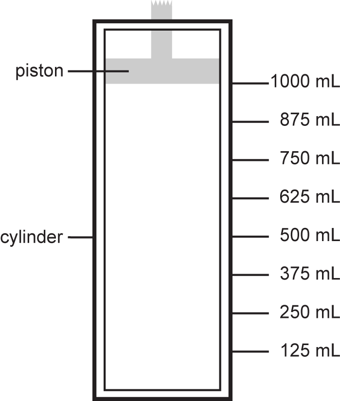 a piston in a cylinder